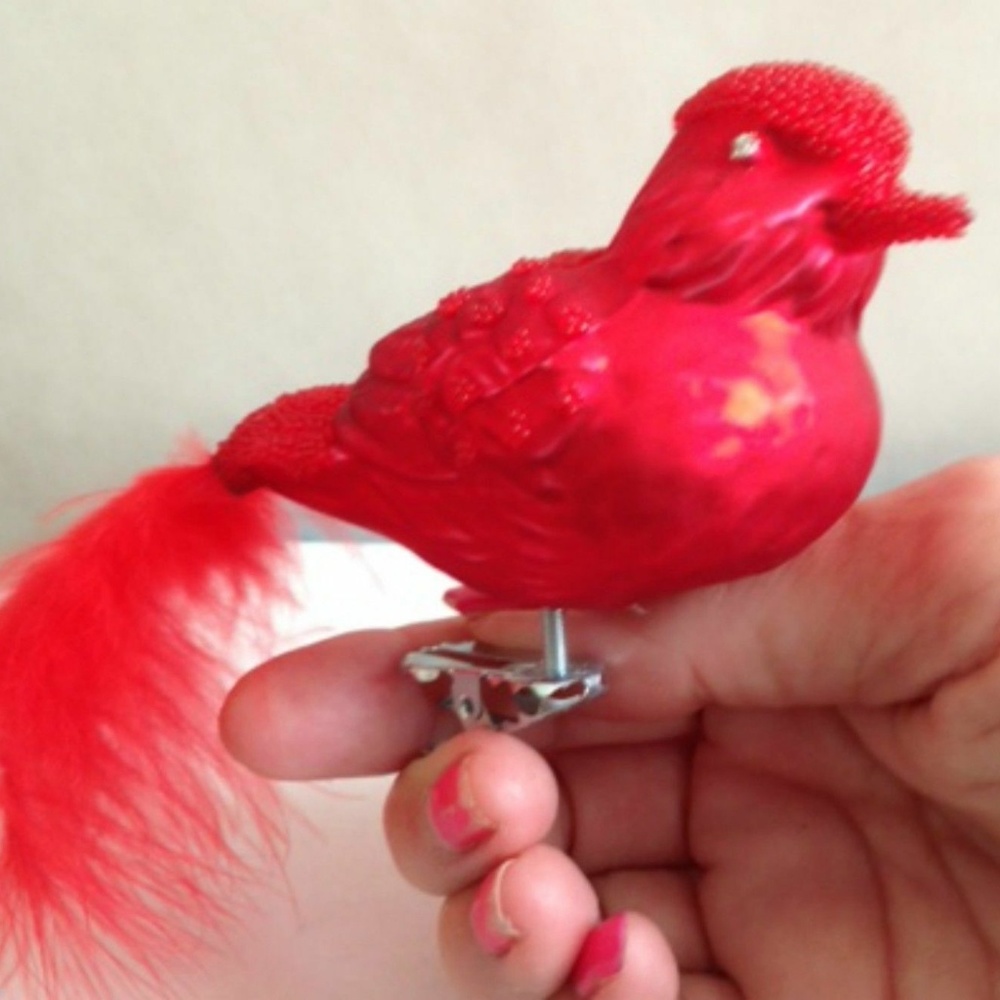 Cardinal Ornament  Clip on Christmas Redbird Gift